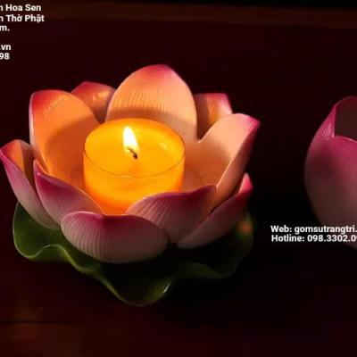 ĐẾ NẾN HOA SEN CÚNG DƯỜNG BÀY BAN THỜ PHẬT